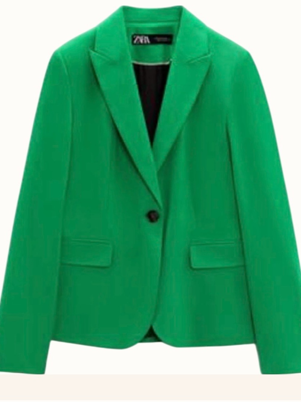 Zara Emerald Green Single-Button Blazer